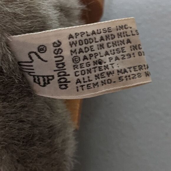 Applausse pull behind toy bear with tartan plaid scarf wheels faux fur - Picture 7 of 11